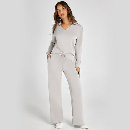 🔥2-delade set för kvinnor Outfits Casual långärmade sweatshirts Set