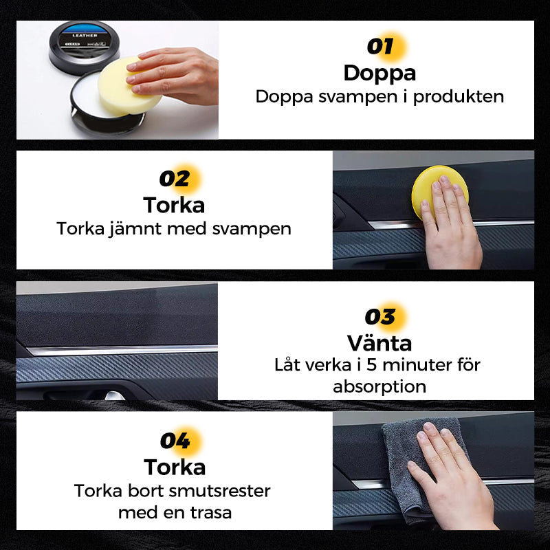 ✨ Rengörings- och vårdkräm för läder – djupgående rengöring med naturliga oljor för möbler, bilsäten och tillbehör 🛋️🌟