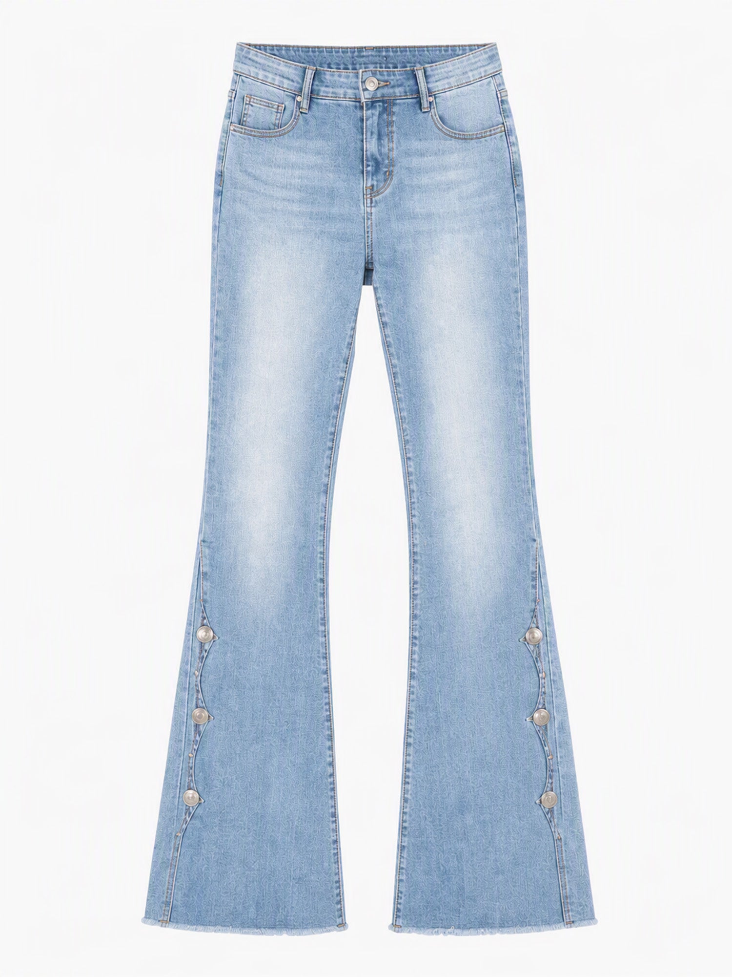 ⏰Sista dagen på rean – 50 % rabatt💃Damernas högmidjade slitna bootcut-jeans