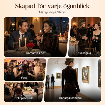 Elegant asymmetrisk klänning med spetsar för kvinnor