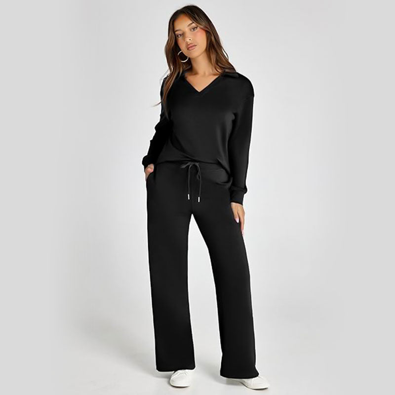 🔥2-delade set för kvinnor Outfits Casual långärmade sweatshirts Set