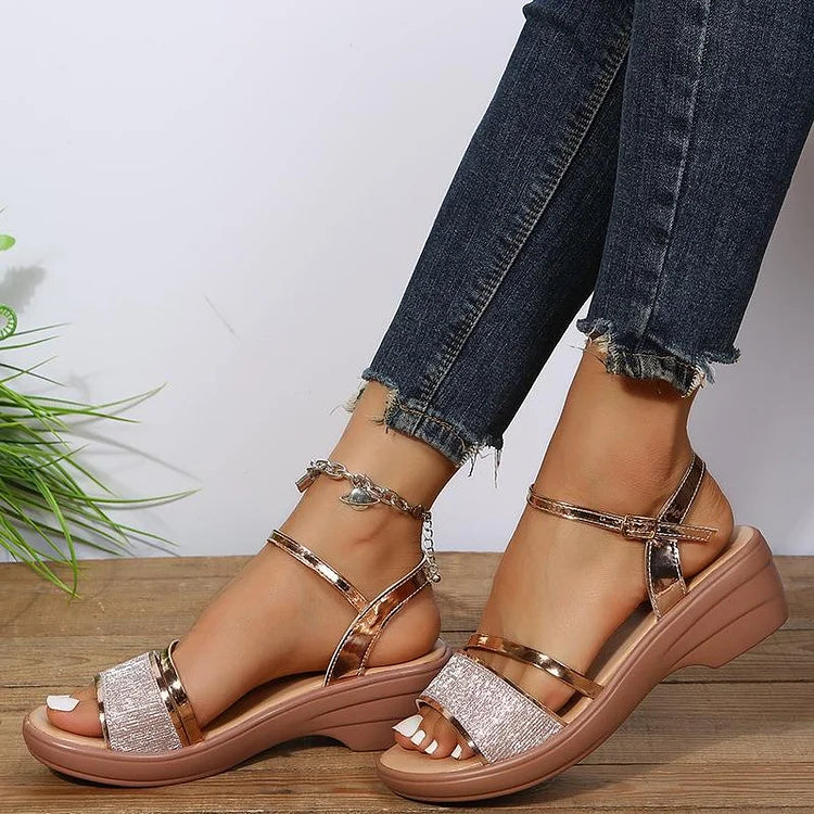 🔥Sista dagens kampanj 50% rabatt - 2024 New Women's Open Toe Wedge Orthopedic Sandals