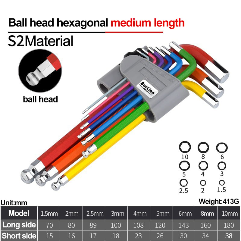 Toolant insexnyckel insexnyckel metrisk & SAE-sats