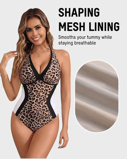 🔥HOT SALE 50% RABATT👙Färgblockerad baddräkt med magkontroll