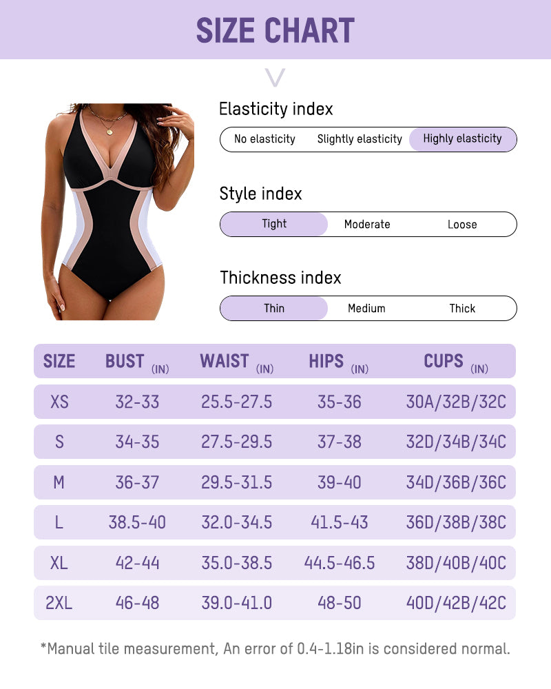 🔥HOT SALE 50% RABATT👙Färgblockerad baddräkt med magkontroll