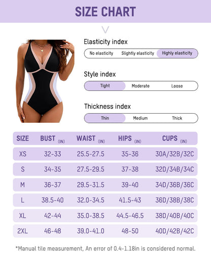 🔥HOT SALE 50% RABATT👙Färgblockerad baddräkt med magkontroll