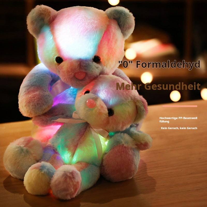 ⏳Begränsad tid 50 % rabatt⏰Nallebjörn, färgglad LED-lampa, mjuka leksaker🌈🧸