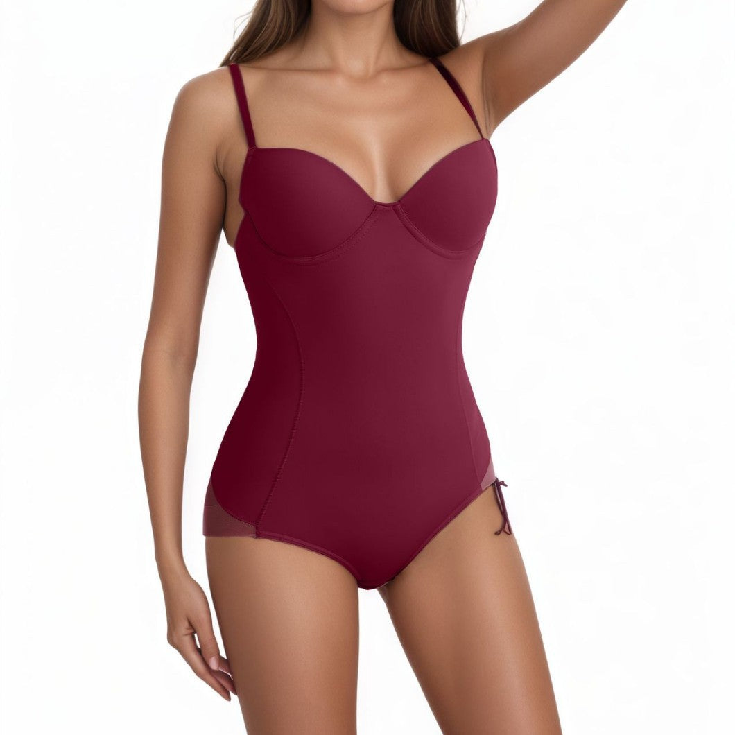 🔥SISTA DAGEN REA 50 % RABATT🔥Shapewear-bodysuit med behå | Rynkad, smalande, justerbar midja✨