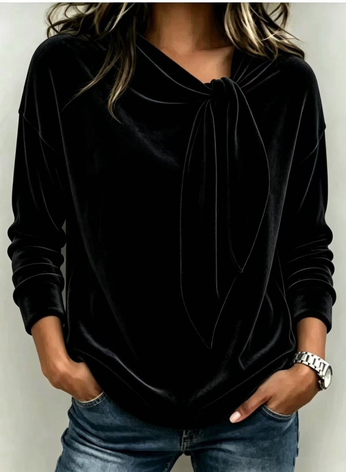 Nyhet✨ 🌸 Oversized blus i glansig sammetskvalitet