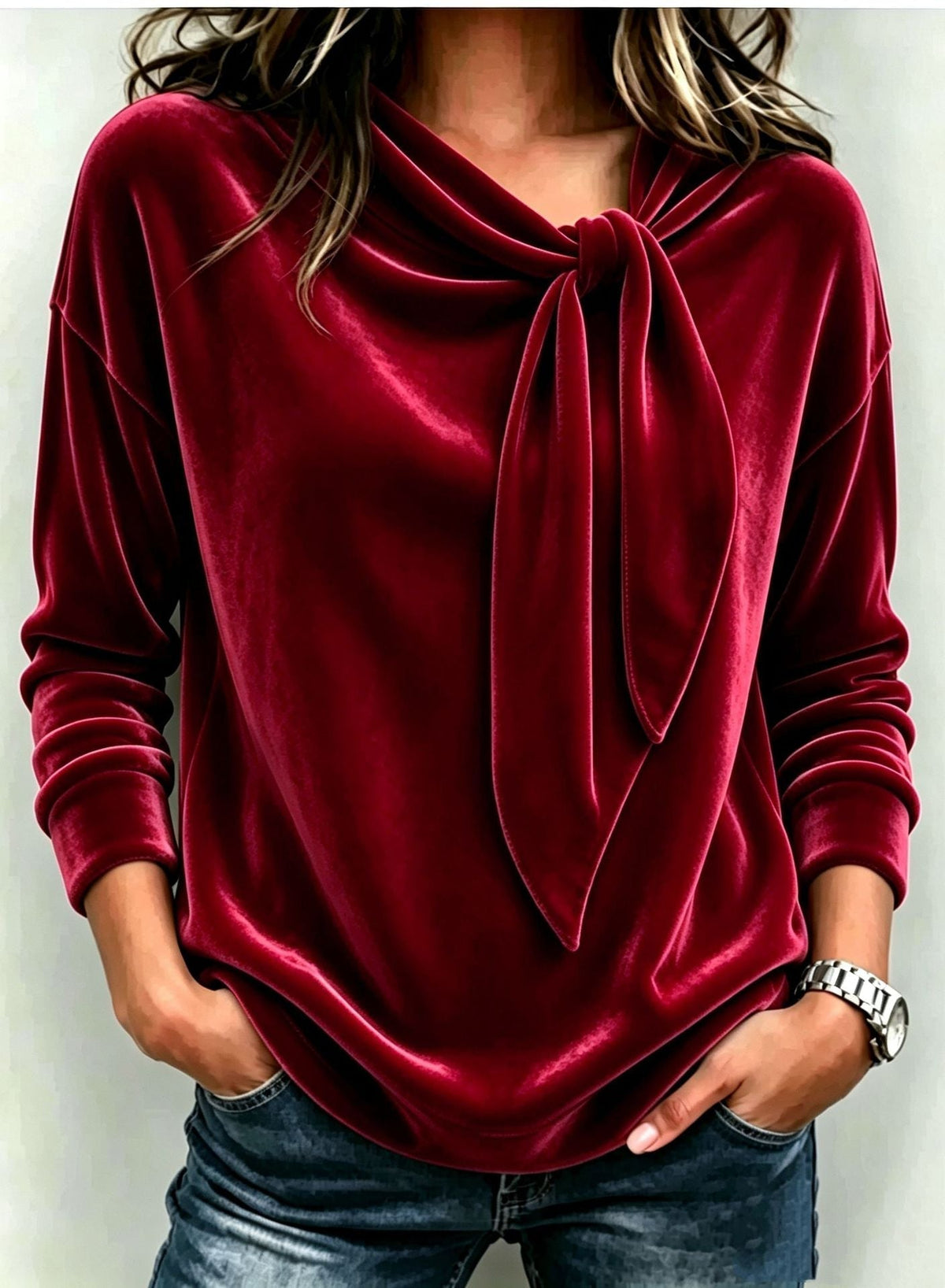 Nyhet✨ 🌸 Oversized blus i glansig sammetskvalitet