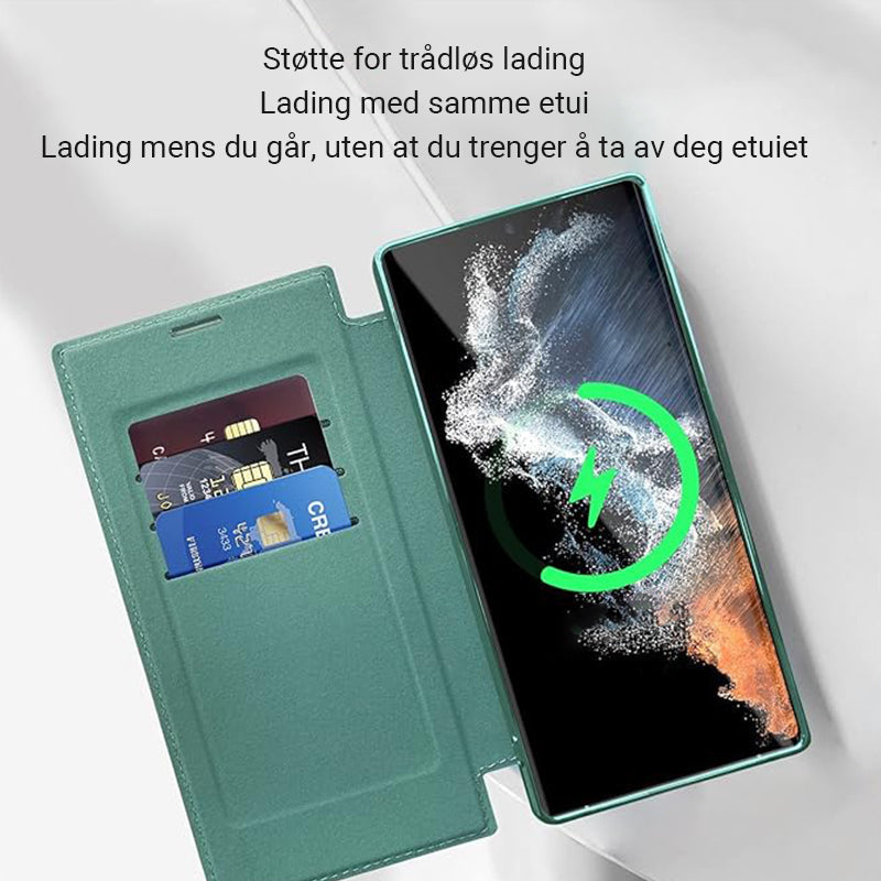 📱2025 Nytt lädertexturerat flip-mobiltelefonfodral för Samsung （Köp den andra till halva priset）