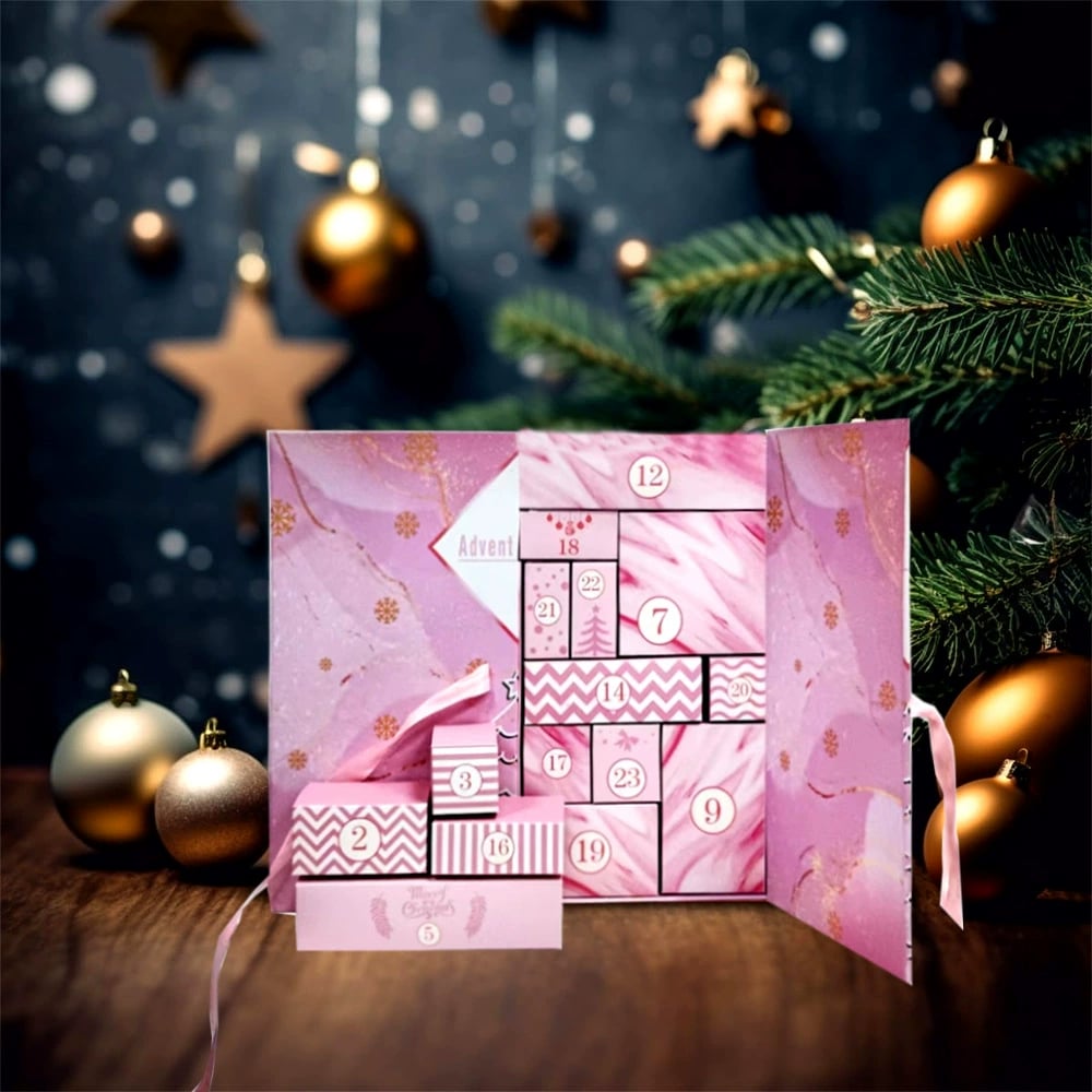 🎁 24 dagar med överraskningar — Rosa marmoradventkalender 2025