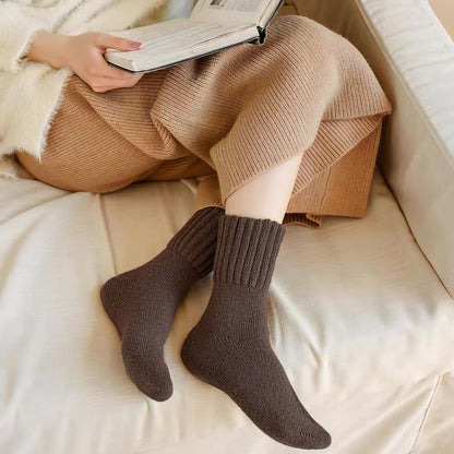 💖SISTA DAGEN REA 50 % RABATT✨5 par enfärgade damstrumpor som når till mitten av vaden