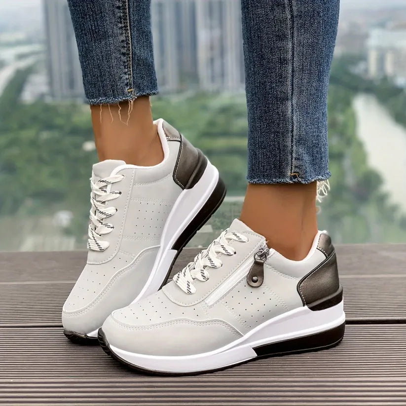 🔥Sista dagen-kampanj 50 % rabatt – Moderna, bekväma ortopediska sneakers med dragkedja på sidan och tjock sula för kvinnor