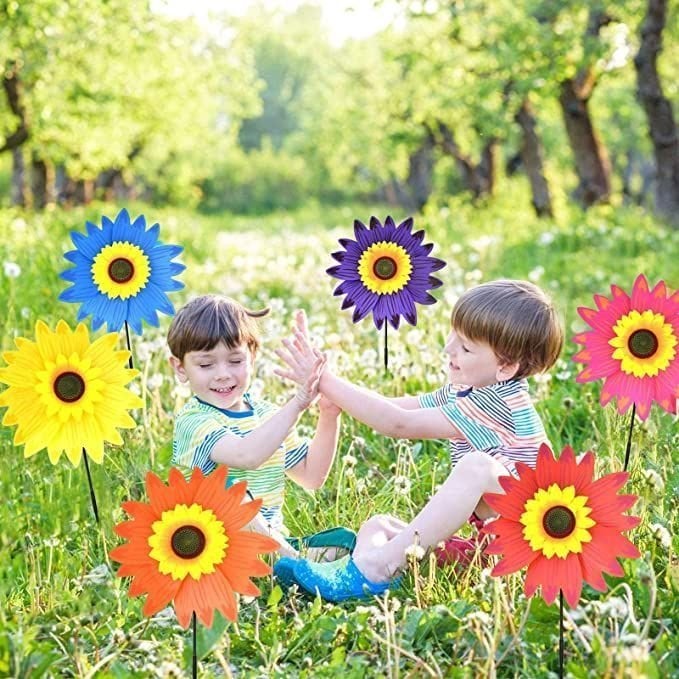 🎉 Färgglad solros-väderkvarn – för dekoration utomhus och på gården🌻