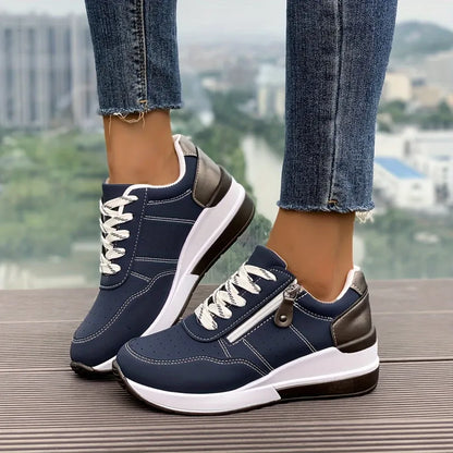 🔥Sista dagen-kampanj 50 % rabatt – Moderna, bekväma ortopediska sneakers med dragkedja på sidan och tjock sula för kvinnor