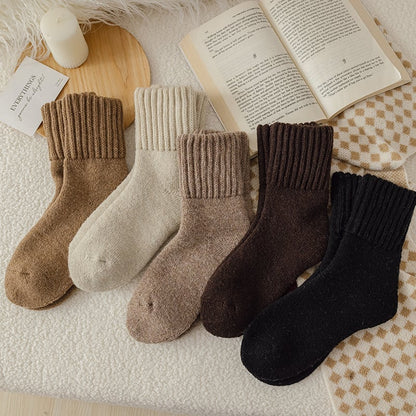 💖SISTA DAGEN REA 50 % RABATT✨5 par enfärgade damstrumpor som når till mitten av vaden