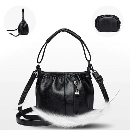 ⏰ Endast nu 50% rabatt!👜✨ Avslappnad veckad väska i mjukt läder ✨ – Praktisk bucket-väska med stil 💼 Lätt, slitstark och perfekt för vardagsbruk! 🌟