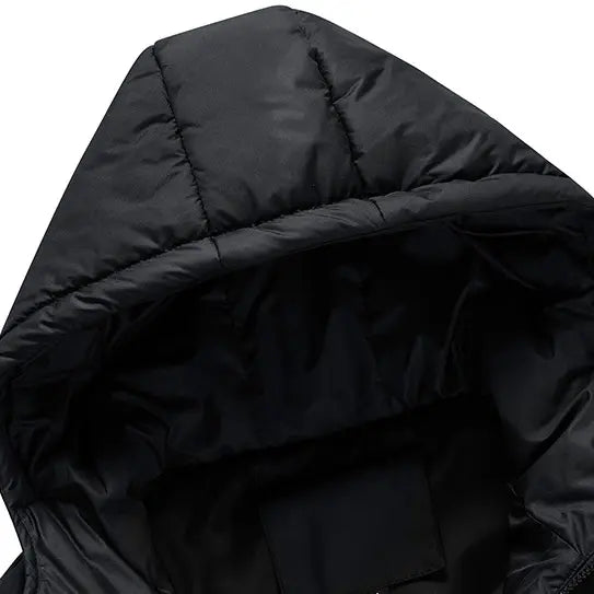 Slim-fit-väst med huva för män – ärmlös väst med dragkedja fram, mysig