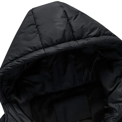 Slim-fit-väst med huva för män – ärmlös väst med dragkedja fram, mysig
