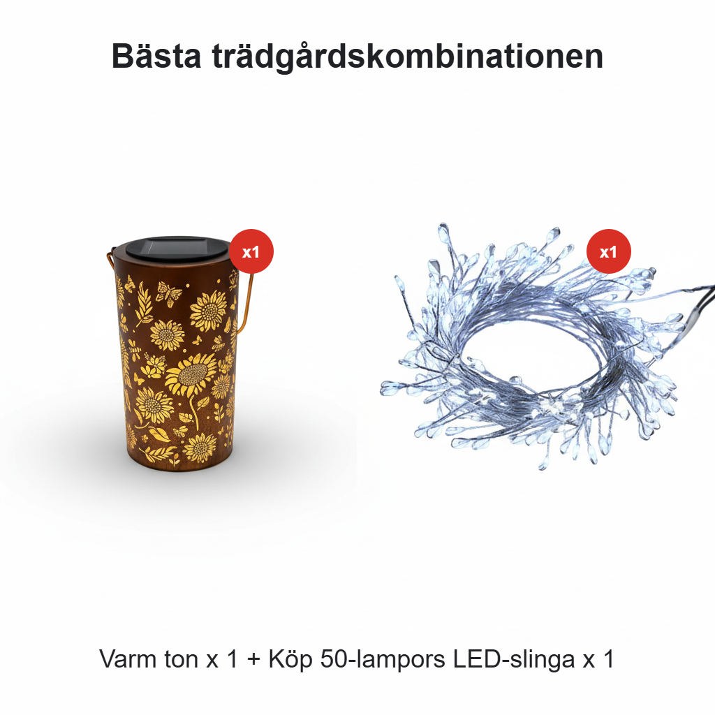 🔥HET REA 49% RABATT – 🌞Färgglad solros-glödande solcells trädgårdslykta