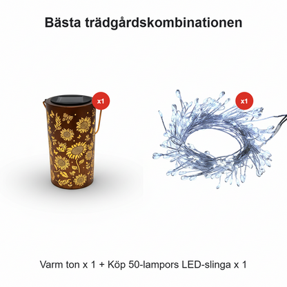 🔥HET REA 49% RABATT – 🌞Färgglad solros-glödande solcells trädgårdslykta