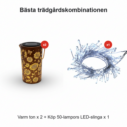 🔥HET REA 49% RABATT – 🌞Färgglad solros-glödande solcells trädgårdslykta