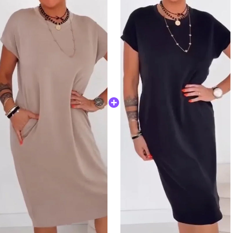 Kortärmad T-shirtklänning för damer