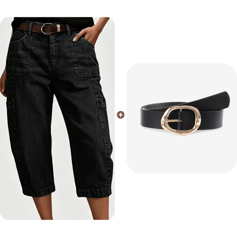 📢Mellanårsrea: 50 % rabatt – endast under en begränsad tid ⏰Korta, stretchiga jeansbyxor för dam i casual-stil