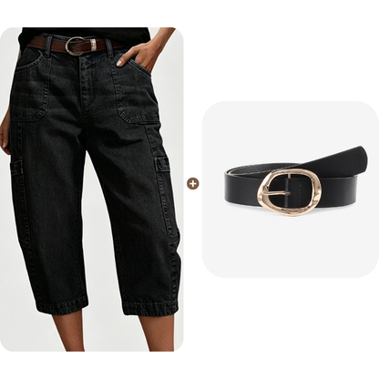 📢Mellanårsrea: 50 % rabatt – endast under en begränsad tid ⏰Korta, stretchiga jeansbyxor för dam i casual-stil