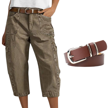 👖 50% RABATT NU! 🌿 Kvinnors Avslappnade Casual Cargokapriser – Rymliga Fickor, Andningsbart Tyg & Avslappnad Passform – Vardagskomfort, Redo För Varmt Väder ✨