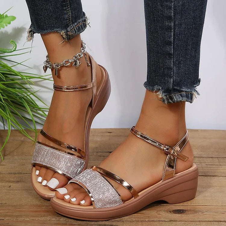 🔥Sista dagens kampanj 50% rabatt - 2024 New Women's Open Toe Wedge Orthopedic Sandals