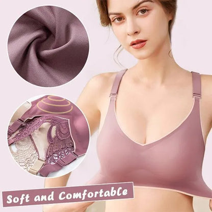 🦋 48% RABATT NU! 👙 Bygellös BH med Fjärilsbroderi – Is-silke Komfort & Lyft – Perfekt för Plus Size – Bär Hela Dagen 💕