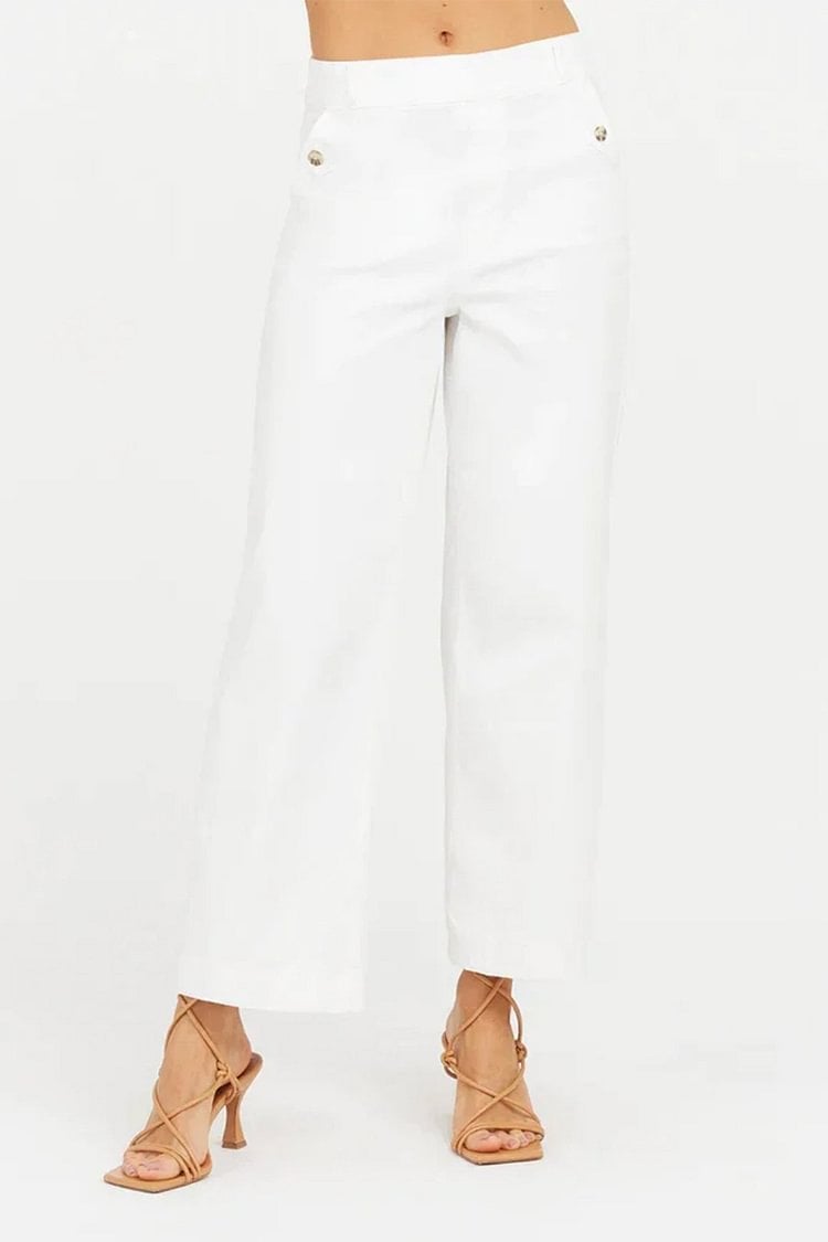🔥2025 Ny rea-49%OFF🔥 Hundratals matchande smala raka stretchbyxor med hög midja och vida ben