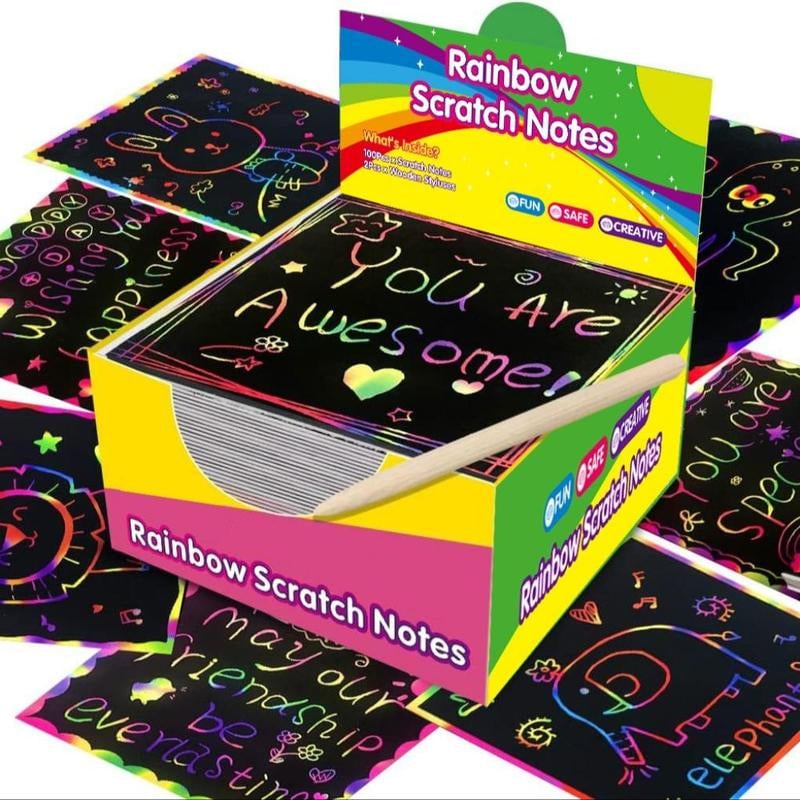 🎅Julklapp 49%OFF-【100 st/1 Set】DIY Rainbow Magic Scratch Paper Art Set