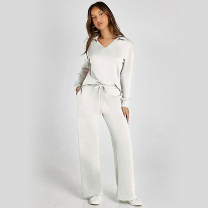 🔥2-delade set för kvinnor Outfits Casual långärmade sweatshirts Set