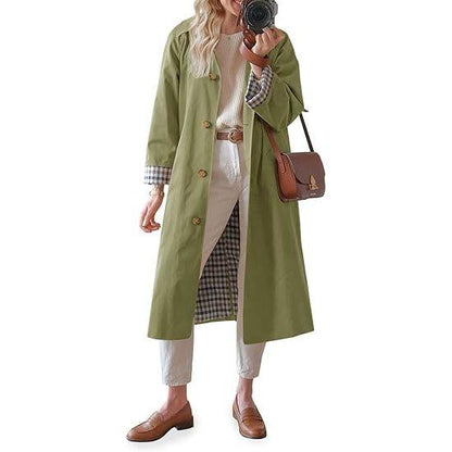 💜 SISTA DAGENS ERBJUDANDE – 50 % RABATT 💜 Trenchcoat för damer med skjortkrage och enkelknäppt knäppning