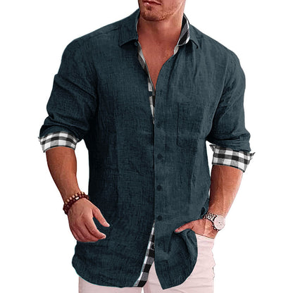 2024 Summer Gentleman Panelklädd Casual Knoppar Pocket Blus