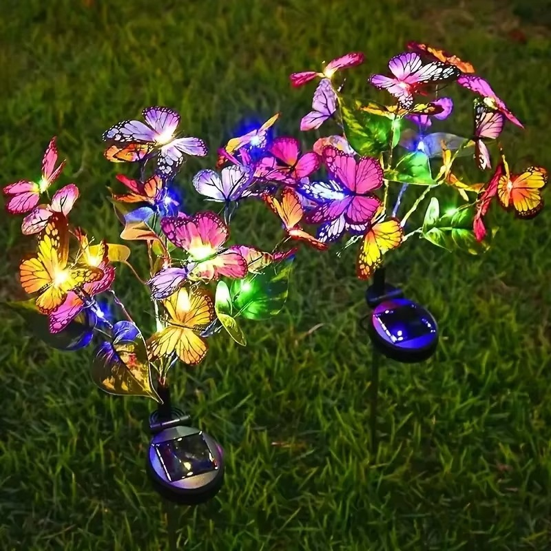 🔥KÖP MER SPARA MER🔥🦋Solcellslampor för utomhusbruk i form av fjärilar💐