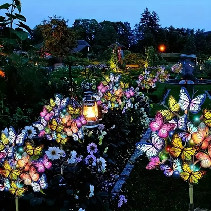🔥KÖP MER SPARA MER🔥🦋Solcellslampor för utomhusbruk i form av fjärilar💐