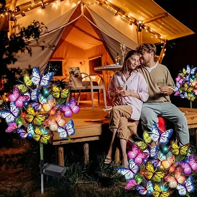 🔥KÖP MER SPARA MER🔥🦋Solcellslampor för utomhusbruk i form av fjärilar💐
