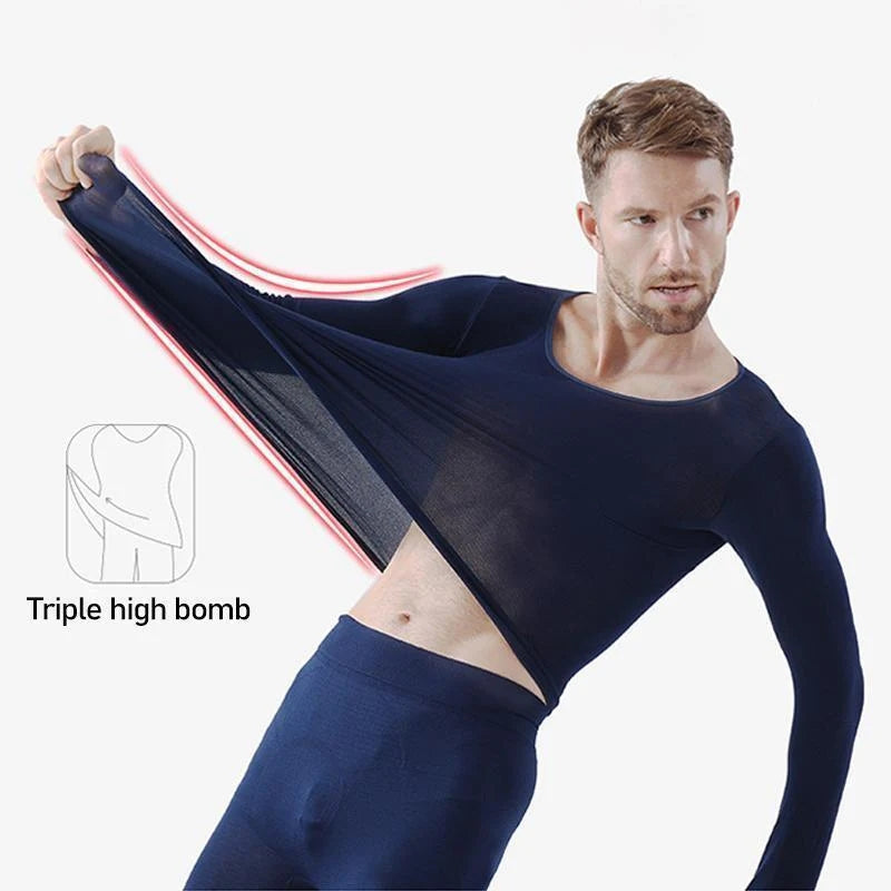 🔥 50% RABATT BLIXTREA! ✨ Ultratunna Självuppvärmande Termoplagg - Intelligent Temperaturreglering med Mjuk Bambusyta för Avslappnad Värme ❄️👕