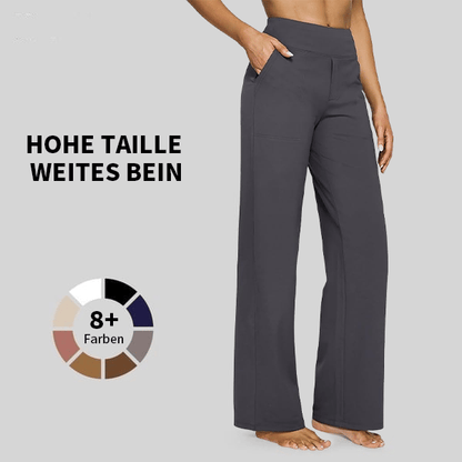 🎁 Sista dagen 49% rabatt 🔥 Löst sittande byxor med hög midja för affärsmässig fritid och yogabyxor