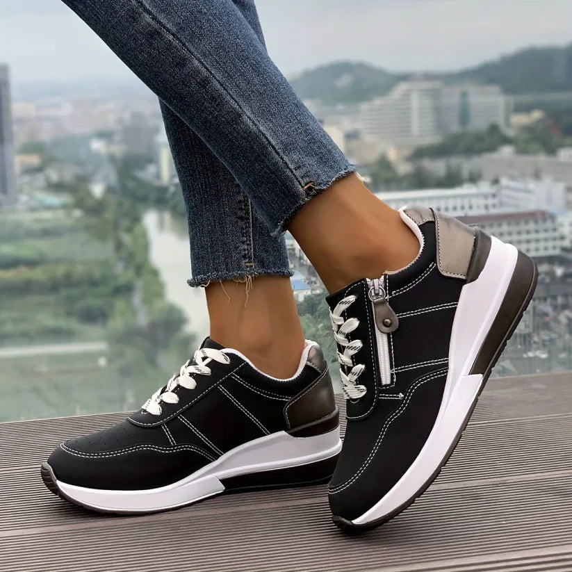 🔥Sista dagen-kampanj 50 % rabatt – Moderna, bekväma ortopediska sneakers med dragkedja på sidan och tjock sula för kvinnor