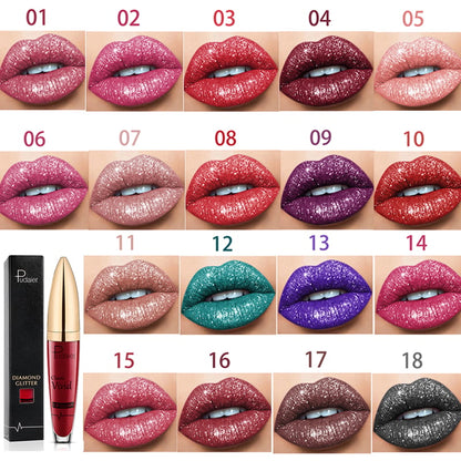 Diamond Lip Gloss Matte To Glitter Flytande läppstift Vattentätt🎁