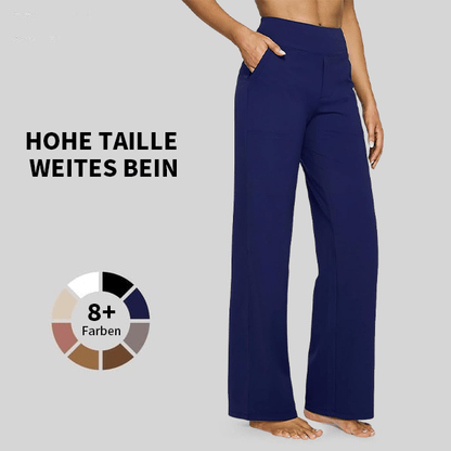 🎁 Sista dagen 49% rabatt 🔥 Löst sittande byxor med hög midja för affärsmässig fritid och yogabyxor