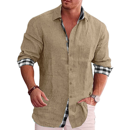 2024 Summer Gentleman Panelklädd Casual Knoppar Pocket Blus