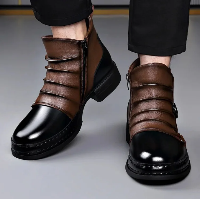 👞60% RABATT NU! ⏰ Herrstövlar i äkta läder – Slitstarka, snygga och bekväma hela dagen för vardag och arbete 🔧