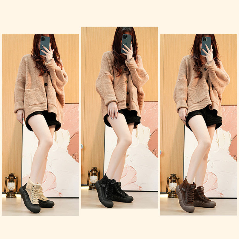 👢【Vinterpresent】🔥Plysch, varma avslappnade snöstövlar för damer❣️