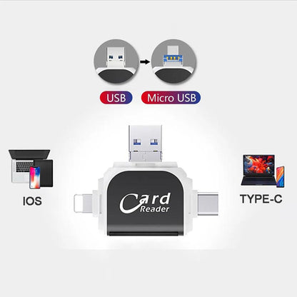 Multi-Port 4 in1 Universal SD TF-kortläsare